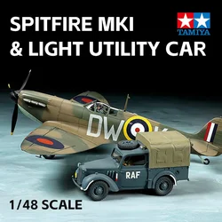 TAMIYA Assembly Model Kit 25211 UK Spitfire Mk I. Fighter with 10HP light truck 1/48