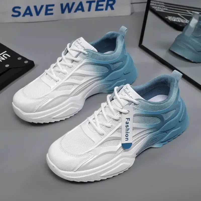 Men Running Sneakers Light Breathable Gradient Color Tennis Shoes Male Casual Sports Shoes Air Mesh Walking Jogging Footwear