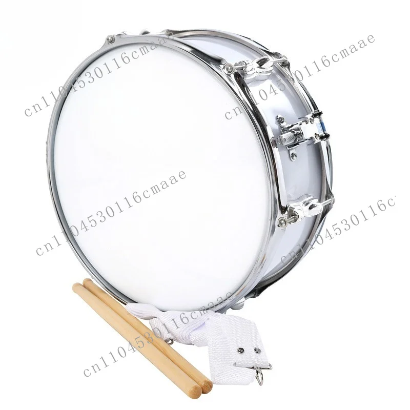 2026 Hot-selling musical instrument tools 13-inch white snare drum, two-tone , team , student , high-end type