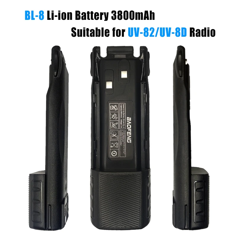 BAOFENG-batería de iones de litio para walkie-talkie Baofeng, UV-82 de 7,4 V, 2800/3800mAh, 1 BL-8/2 piezas, piezas, Radio bidireccional, UV 82