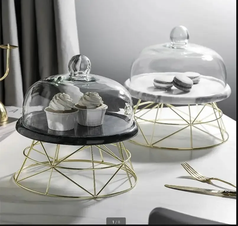 

Керамическая форма для торта с крышкой, тарелка для дегустации еды, тарелка с фруктами, стеклянная крышка, украшение для вечеринки, подставка для десерта, домашний декор, инструменты для торта
