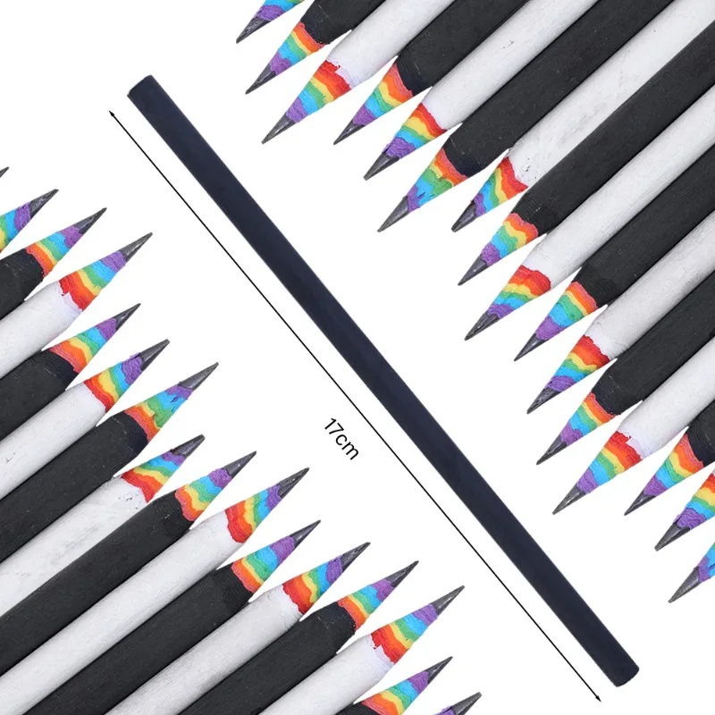 子供、学生の書き込み、描画用品、各種色、オフィス、学校用品用のレインボーカラーリード鉛筆、6個、1個