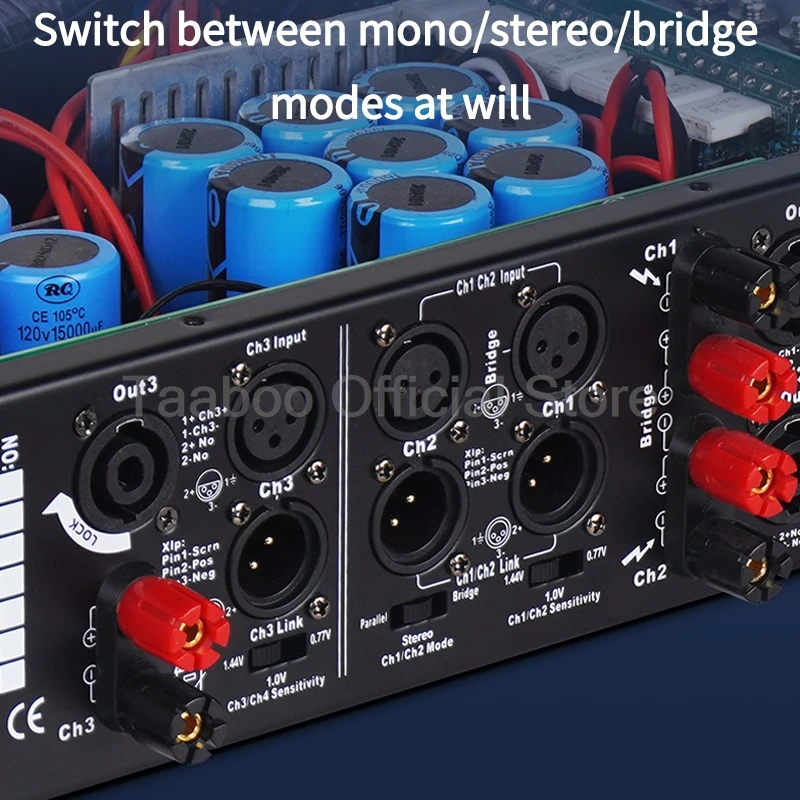 Digitaler Leistungsverstärker HIFI 2-3 Kanal Audio High Power Post Amp für Heimkino Subwoofer DJ Bühnenraum Karaoke