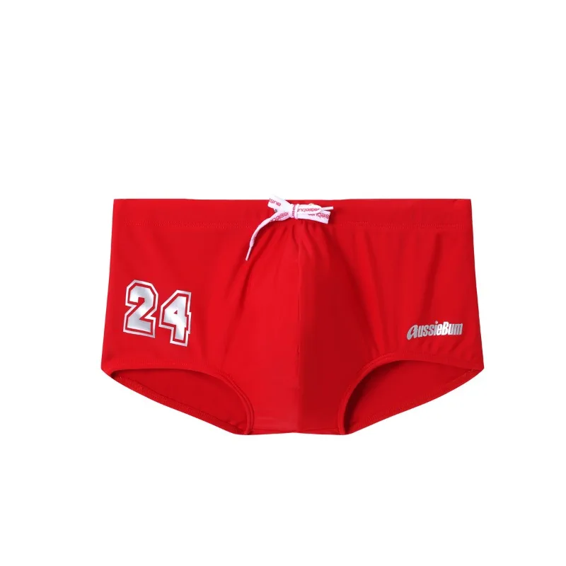 New aussiebum low-rise boxer swimming trunks seaside printed letters sports casual quick-drying men\'s swimming trunks