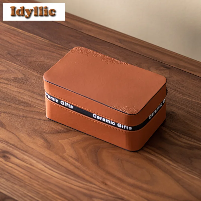 

Кожаная коробка на молнии, чайная коробка ручной работы, пучок чая, уютный для чайника, портативная сумка, дорожный чайный сервиз, сумка, коллекция чайной церемонии, ремесло