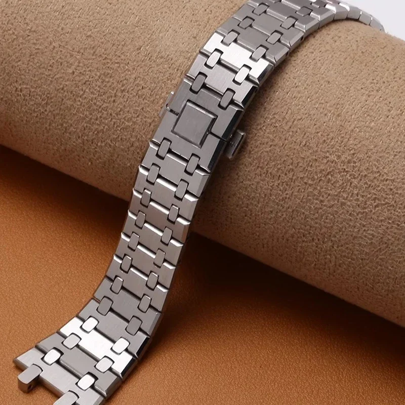 316 Stainless Steel watch band For AP 15400 Audemars Piguet Royal Oak GA2100 2110 Strap Men Silver waterproof Bracelet 26mm