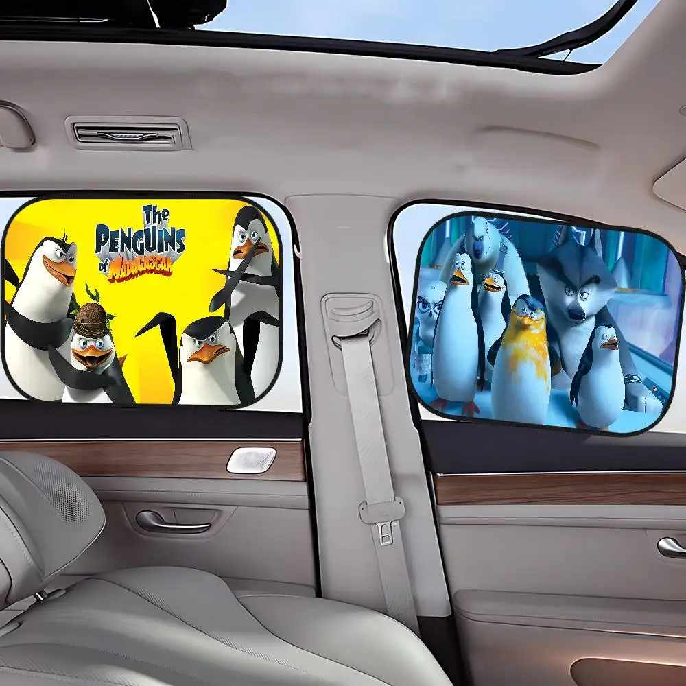 

Пингвин Мадагаскара мультфильм универсальные автомобильные оконные шторы солнцезащитные чехлы сиденья защита от солнца статические автомобильные шторы затемнение для транспортных средств