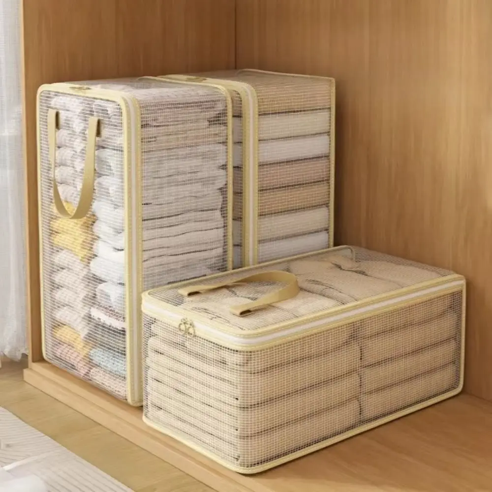 Transparent PVC Clothes Storage Bag Dust-proof Large Capacity Blanket Sorting Bags Moisture-Proof with Handles