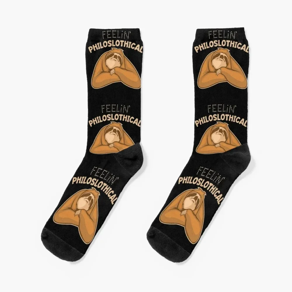 Feeling Philoslothical - thinking sloth Socks christmas gift tennis halloween christmas stocking Boy Socks Women's