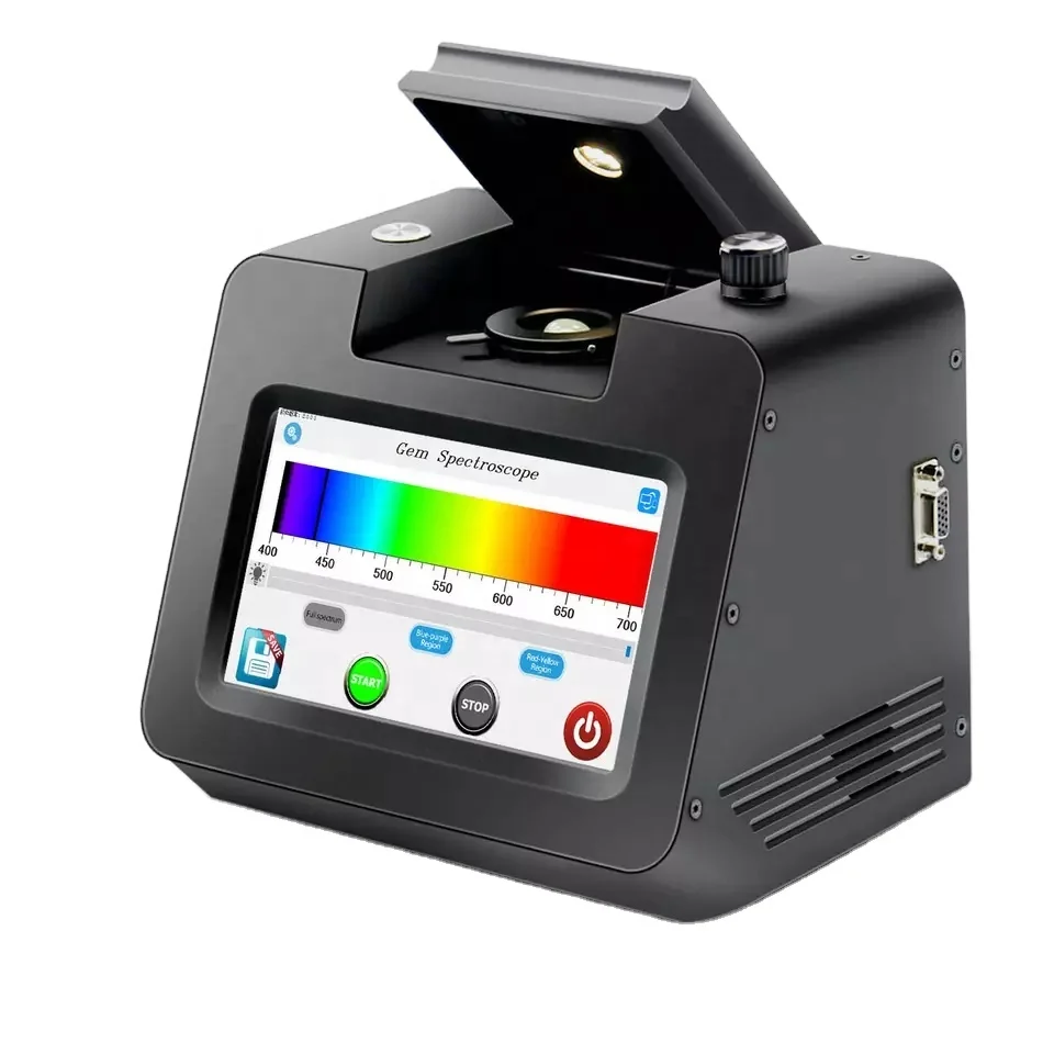 Fable Desktop Electronic digital Gem Spectroscope with screen showing results scale range from 400 to 700nm