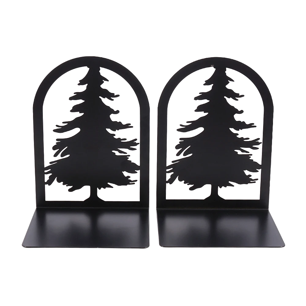 Classic Pink Tree Decorative Bookends for Bookshelf Trendy Christmas Tree Book Ends Stand Gifts for Women Men Kids Supplies