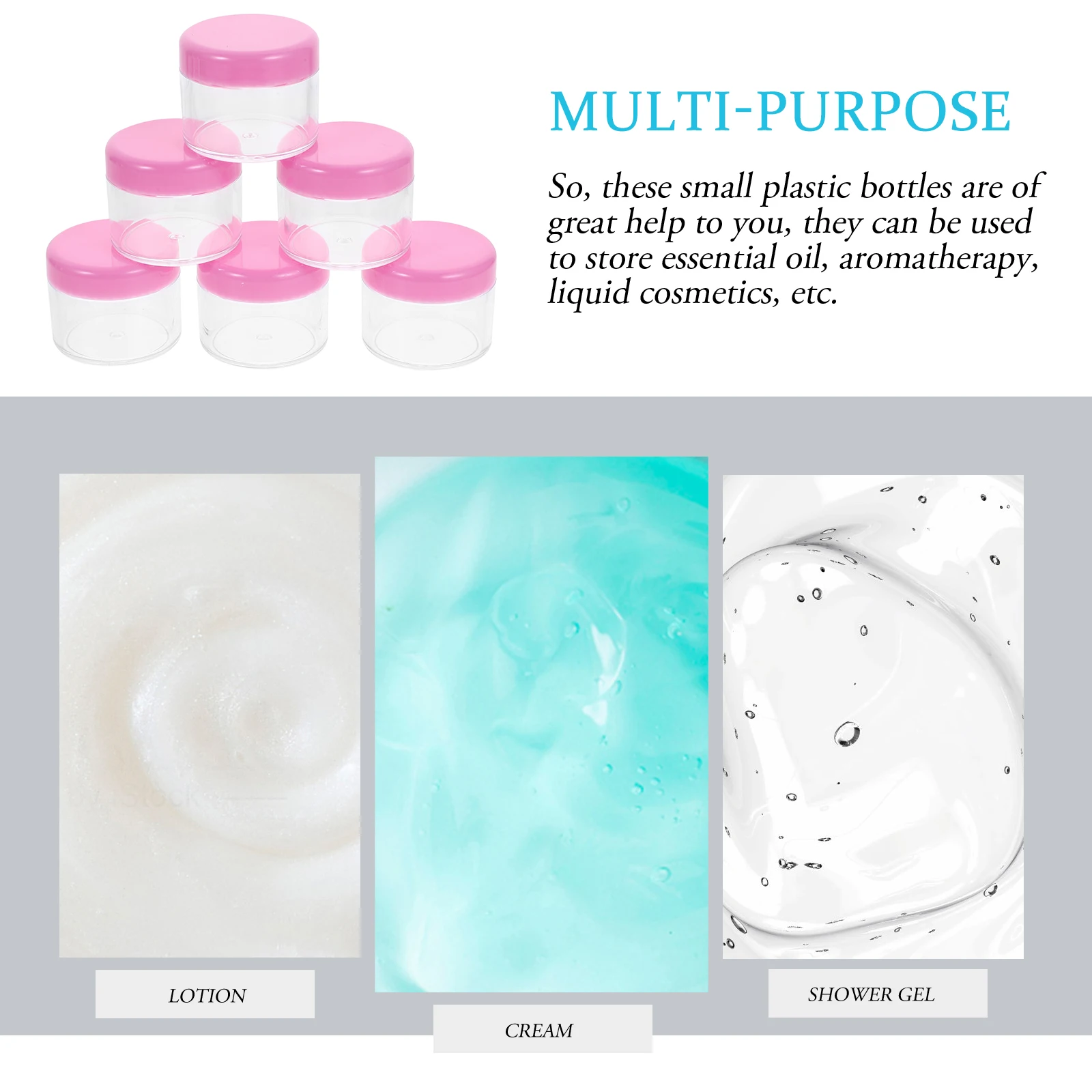

12pcs 20g Pink Sample Containers Portable Leak Proof Travel Mini Plastic Jars Refillable Cream Lotion Storage