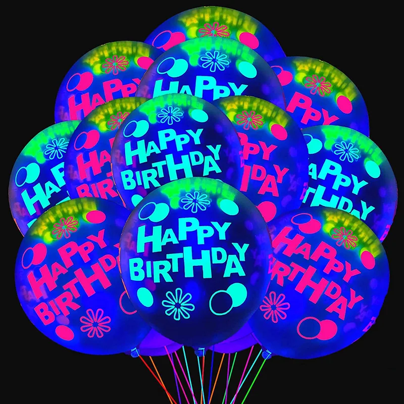 5/10/20PCS Fluorescent Latex Balloon Glow In The Dark Glow Luminous Love Heart Baloon For Wedding Birthday Party Decorations