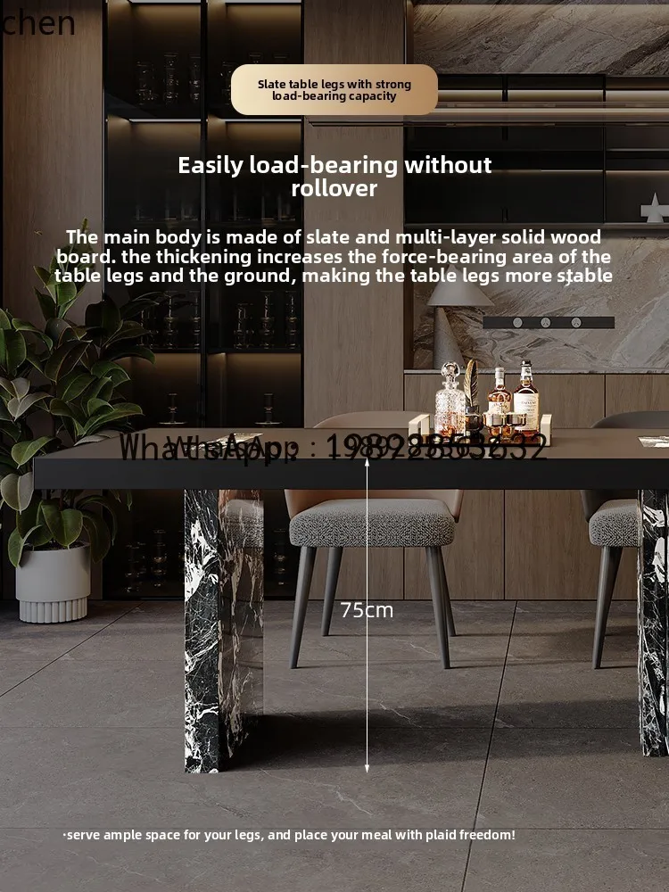 X4  dining table integrated minimalist style color matching rock slab guide table household Nakajima table