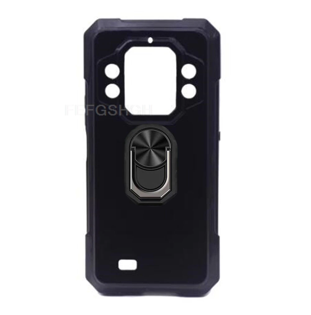 Dla Cubot KingKong X 6.58" 2024 KingKongX Back Finger Ring Miękkie etui silikonowe TPU dla Cubot KingKong X Bracket Phone Cover