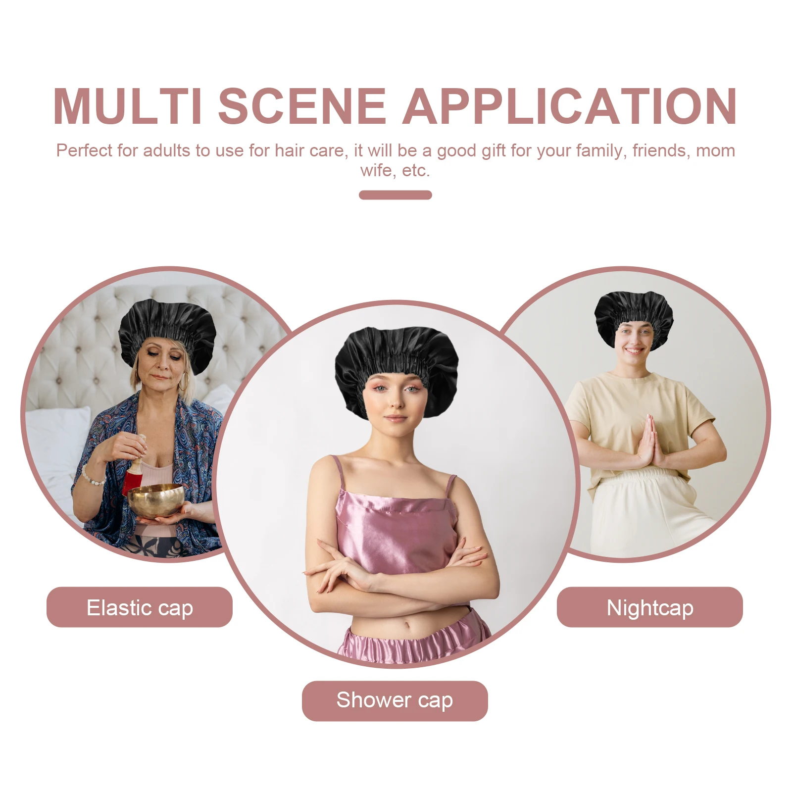 

Polyester Sleep Hat Bathing Hats for Women Comfortable Hair Care Bonnets Bathing Caps Household Headwear