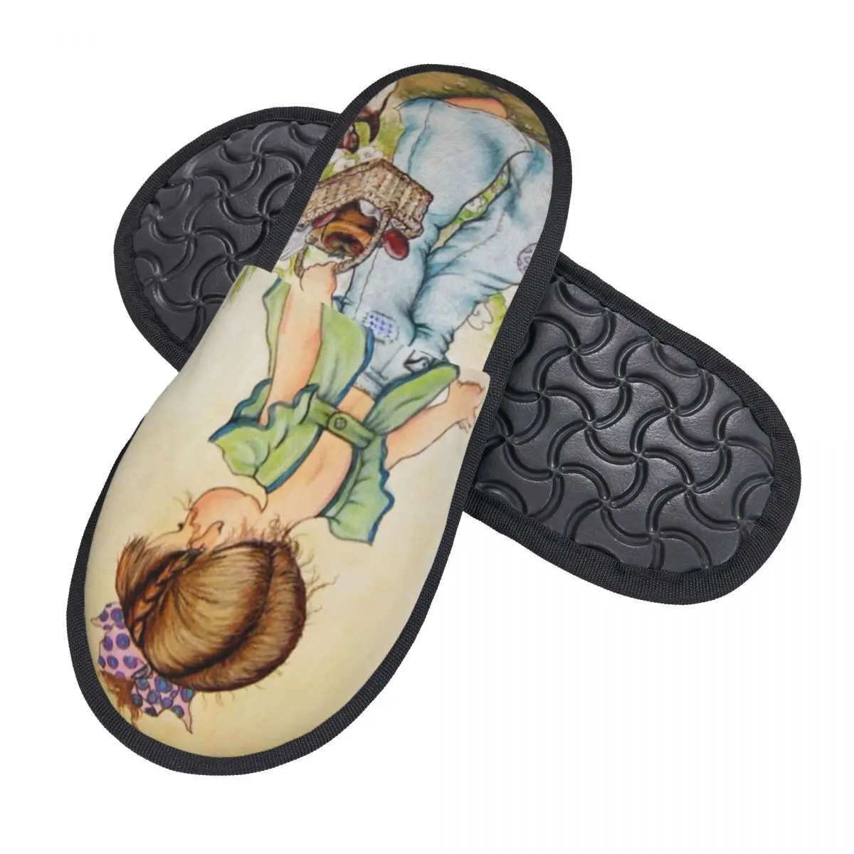 Custom Sarah Kay Cartoon Soft Memory Foam House Slippers Women Flower Girl Cozy Warm Anti-skid Sole Slipper