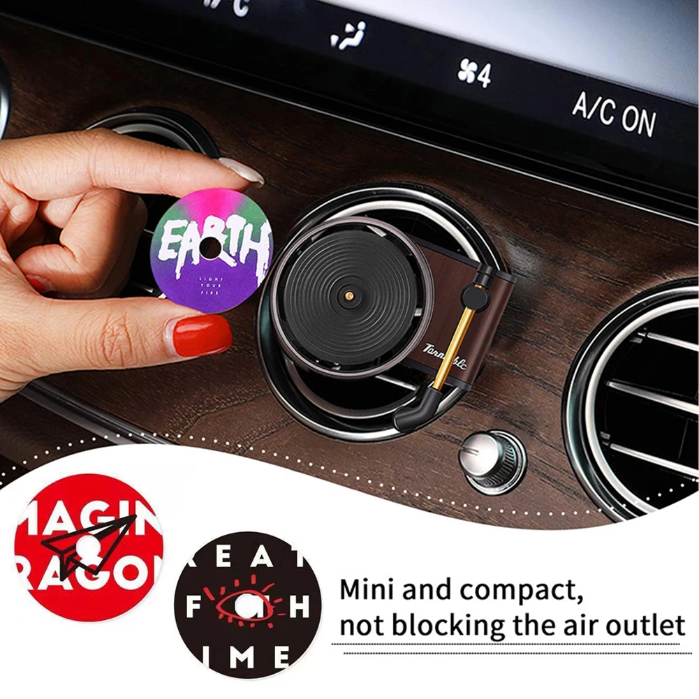 Vintage Air Vent Outlet Aromatherapy Clip Spin Phonograph Car Air Freshener Vent Clip Deodorant Auto Interior Decoration