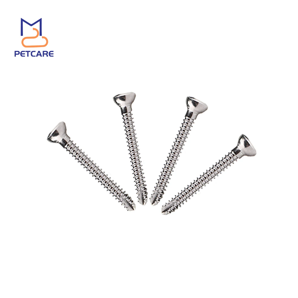 2.4mm Stainless Steel Self-Tapping Cortical Screws for Veterinary, Veterinaria, Orthopedics, Surgical Implants, Dog Accessories