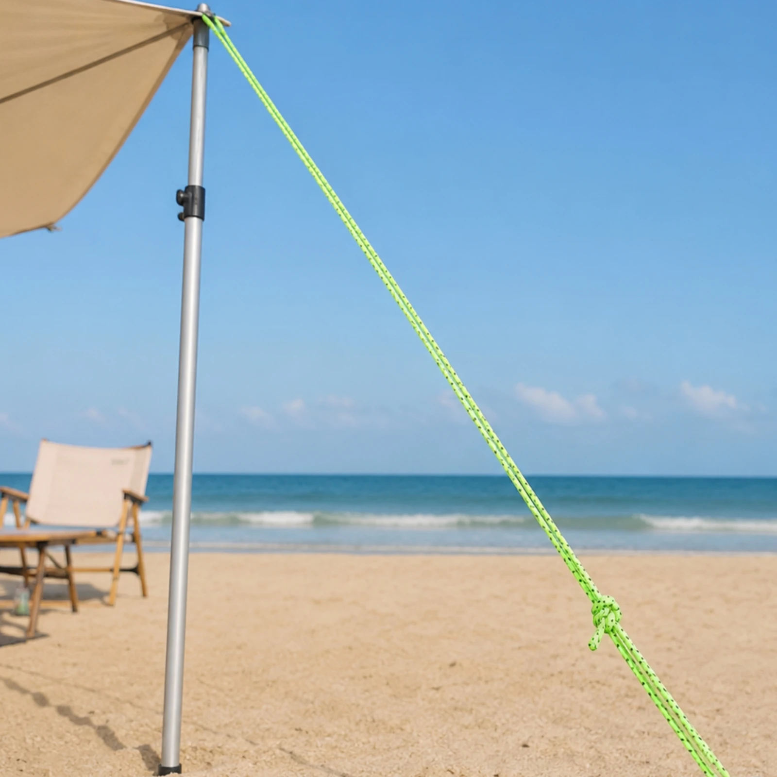 Braided Nylon Guyline High Visibility Outdoor Guyline with Reflective Markings Fluorescent Reflective Tent Rope Highly Visible