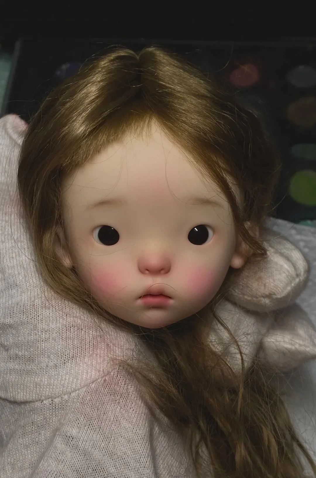 Parte de boneca de resina de cabeça de menina âmbar, cabeça de boneca de maquiagem bonita, presente de brinquedo para colecionadores, SD BJD, escala 1/6, 25 cm, alta qualidade