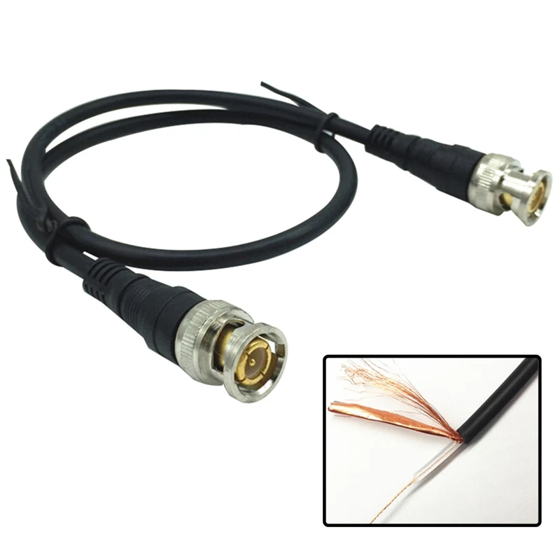 Cable adaptador macho a macho de 0,5 M/1M/2MBNC para cámara CCTV, conector BNC GR59, Cable de 75ohm, accesorios BNC para cámara