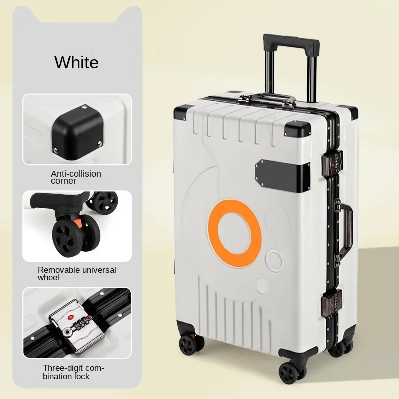 New Suitcase Aluminum Frame Men Fashion Carry on Luggage Women Password Lock Universal Wheel Travel Boarding Trolley Case