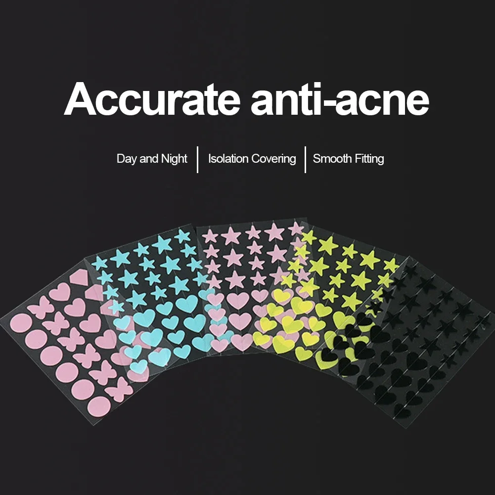 별 여드름 패치, 보이지 않는 여드름 제거 스킨 케어 스티커, 다채로운 컨실러 페이스 스팟 뷰티 메이크업 도구, 10 장