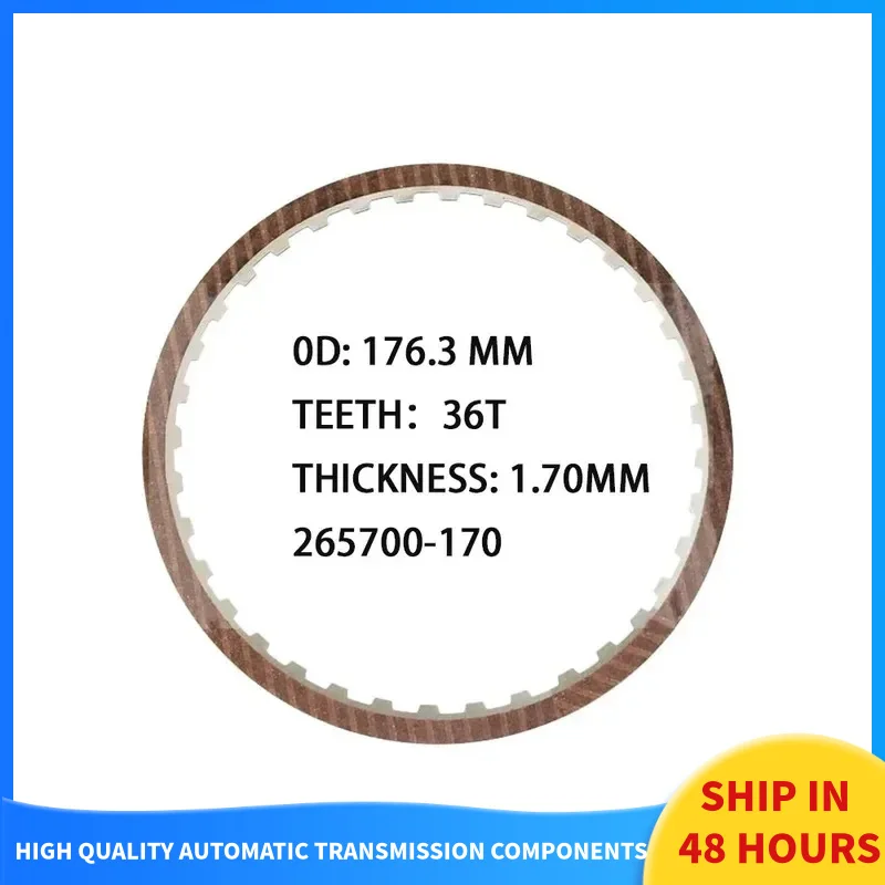 

2 шт. A6MF1 A6MF2 Фрикционная пластина трансмиссии с низким выходом тормоза 09-up 176,3 мм 36T 1,70 мм456413B600265700-170 для Hyundai Kia