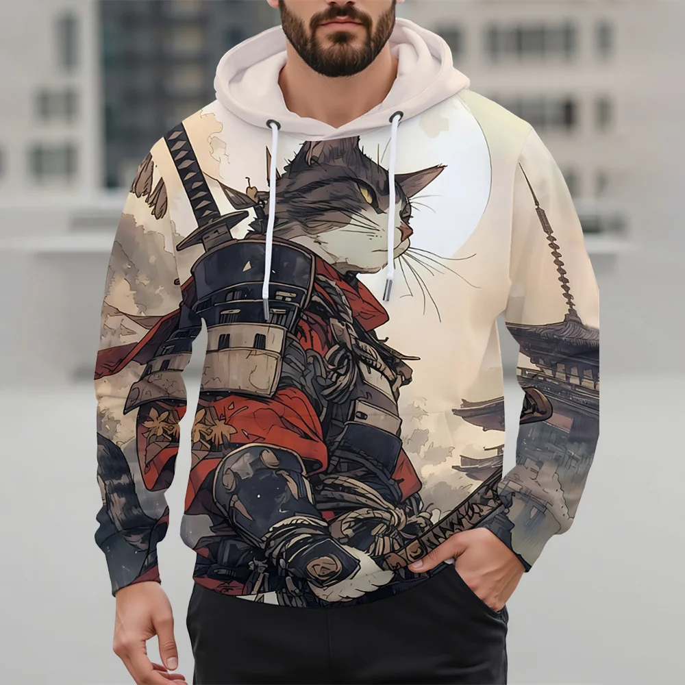Animal Print Hoodie for Men Fun Hoodies for Men New Fall Men's Sweatshirts Animal Print Men's Tops Hooded Shirt Hoodies for Man