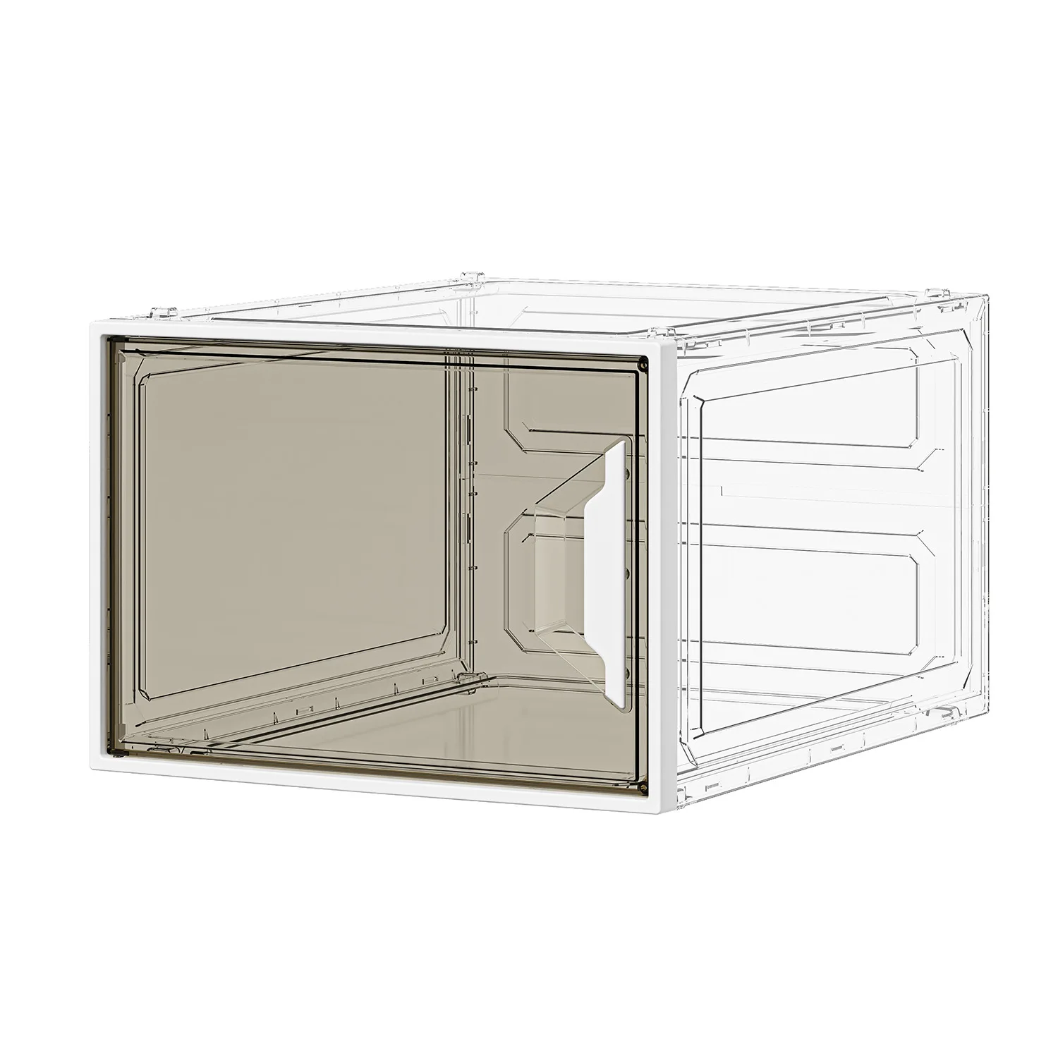 

Transparent shoe storage box, plastic dust-proof combination, magnetic attraction can be stacked, shoe box with cover, home