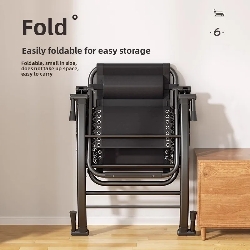 كرسي مستلق قابل للطي لاستراحة الغداء كرسي خلفي لكبار السن الاستلقاء والجلوس كرسي الروطان الترفيهي ثنائي الغرض شرفة منزلية #3