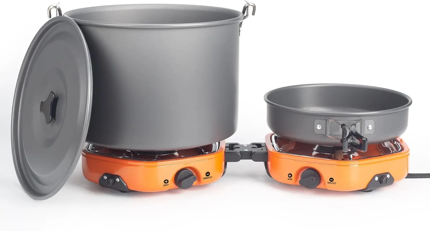 Portable Folding Propane Camping Stove with Camping Cookware