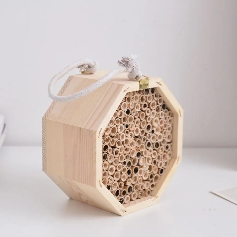 Beekeeping Equipment Wooden Insect House Natural Hanging Insect Nest Multi-purpose Thickened Bee Box Bee Condo/Hotel