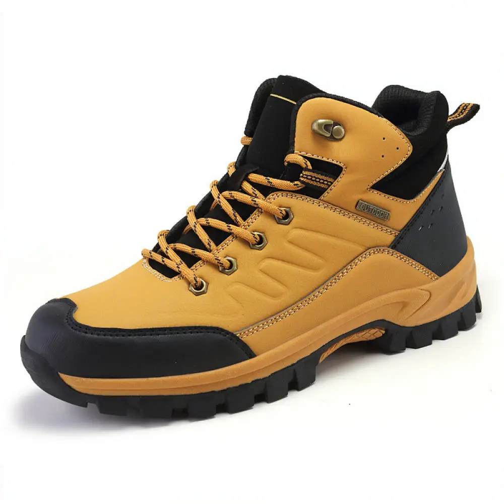 Botas de nieve para hombre, de caña alta, con forro de felpa y algodón, ideales para actividades al aire libre y senderismo. Botas de tobillo informales, estables y con suela antideslizante.