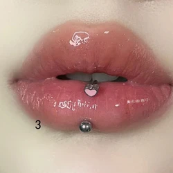 1.2mm heart-shaped stainless steel nose ring and lip ring, circular perforated jewelry, simple and fashionable earrings