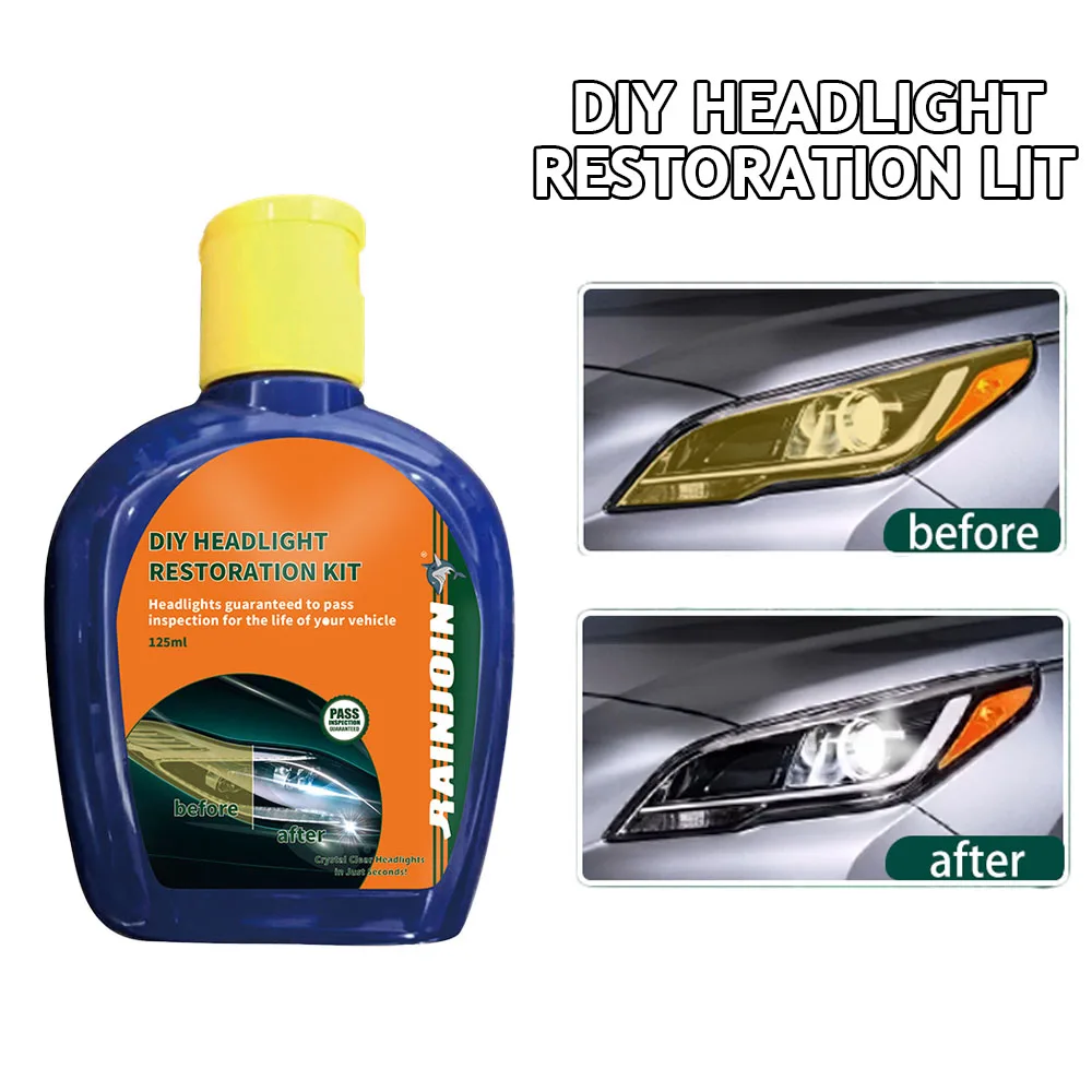 Car Headlight Polishing Kit Headlamp Cleaning Scratch Remover Headlight Polisher Remove Oxidation Cleaning Paste for Headlights