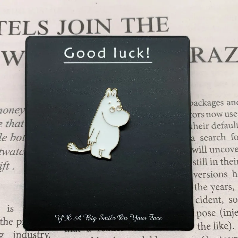 Metalowa broszka Muminki, urocza, niszowa, kreatywna przypinka, modna ozdoba do klapy, do plecaka, ubrań, piórnika, akcesorium do noszenia.