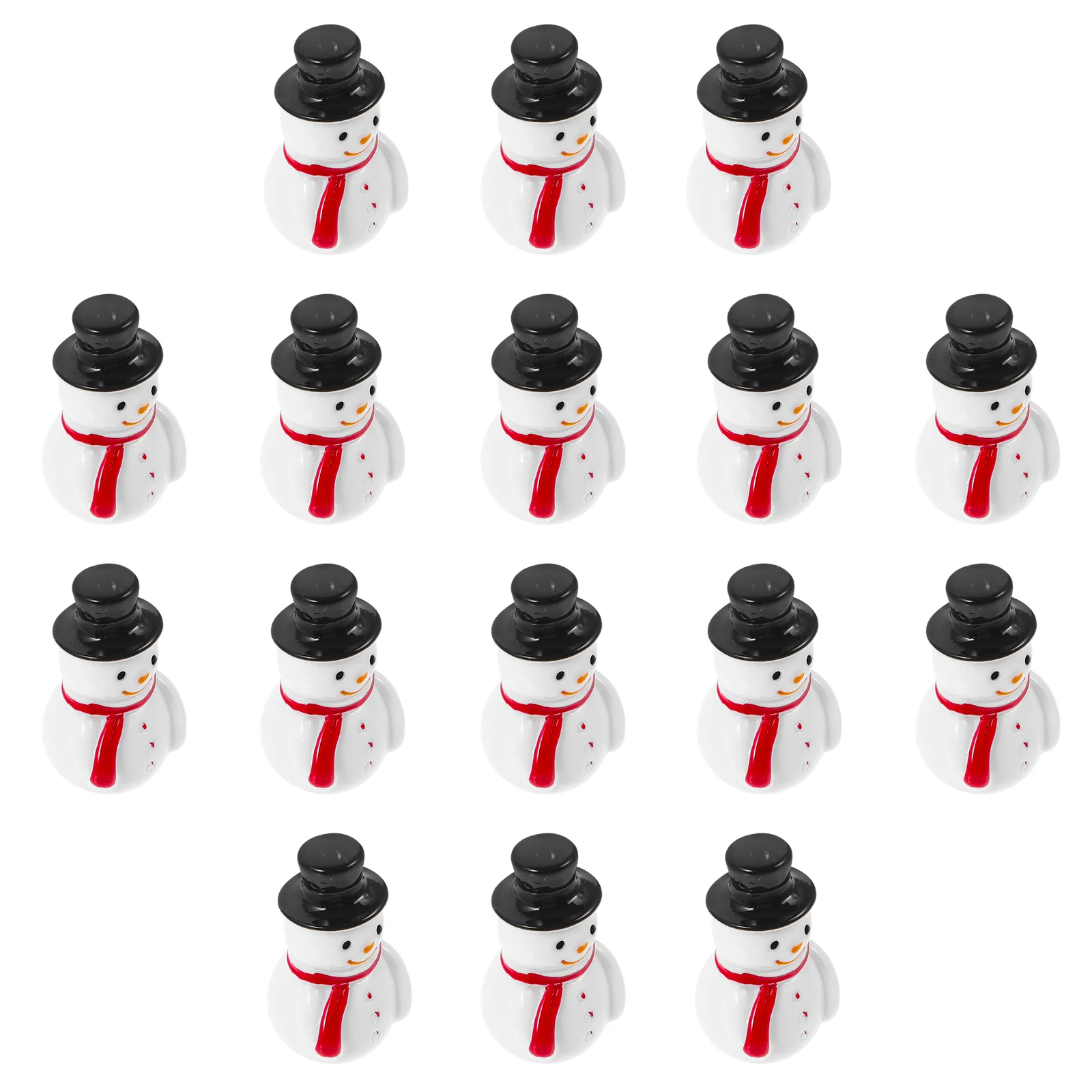 20 Pcs Aldut Toys Mini Snowman Christmas Miniature Accessories Resin Black Child