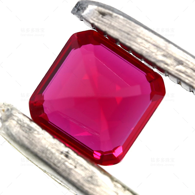 Lab-grown Ruby Assxher Cut For Use In Jewelry Making Women's Valentine's Day Anniversary Gifts