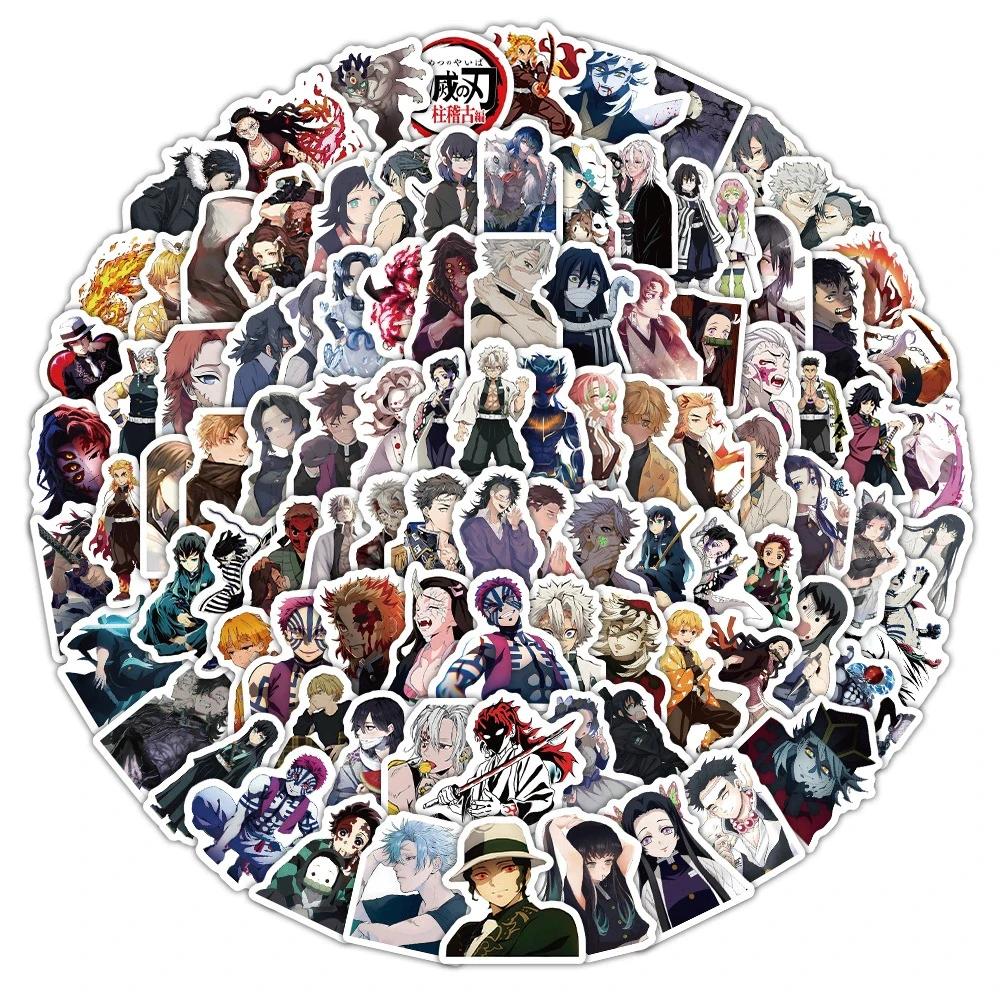 

10/30/50/100pcs Cool Cartoon Demon Slayer Stickers Anime Waterproof Graffiti Decals DIY Skateboard Guitar Helmet Kid Sticker Toy