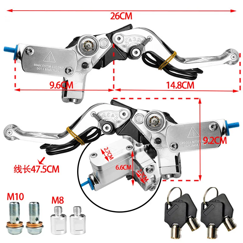 Motorcycle Modification with CNC Aluminum Alloy Material, Motorcycle with Lock, Pump and Light Handle, Wear-resistant