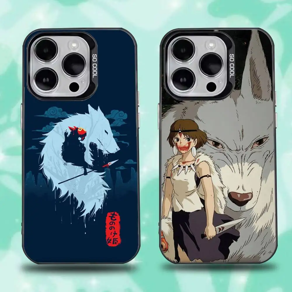 

M-Mononoke Hime Phone Case For iPhone 16,15,14,13,12,11,Pro,Max,Plus,Mini,XS,SE Anti Fall Black Matte Hard Bumper
