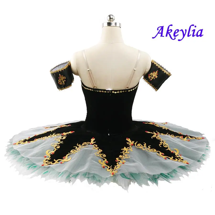 Esmeralda BLack Green Professional Ballet Tutu Girls Pancake Platter Performance Tutus Concert Competition Ballet Stage Costume