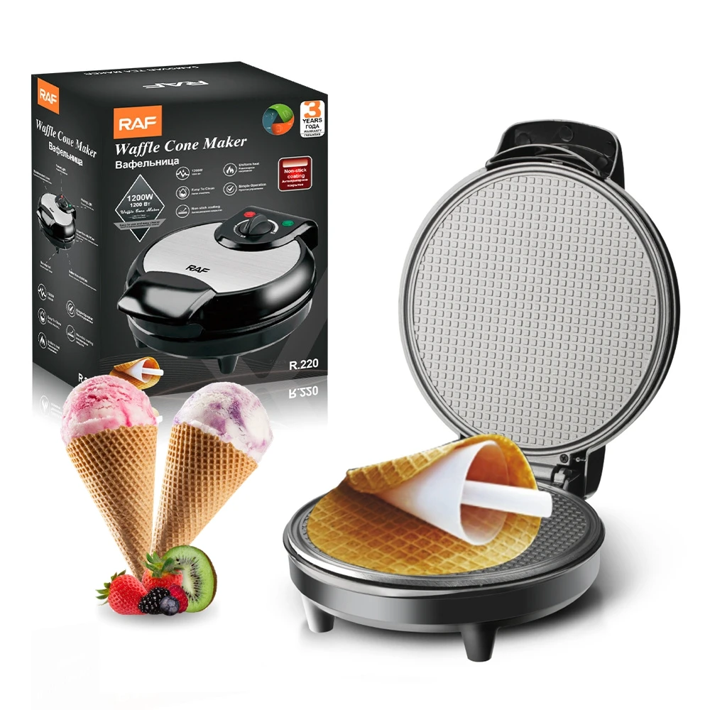 1200W elettrico croccante Egg Roll Maker Waffle Ice Cream Cone Machine colazione domestica Egg Roll Sandwich Iron Crepe Baking Pan