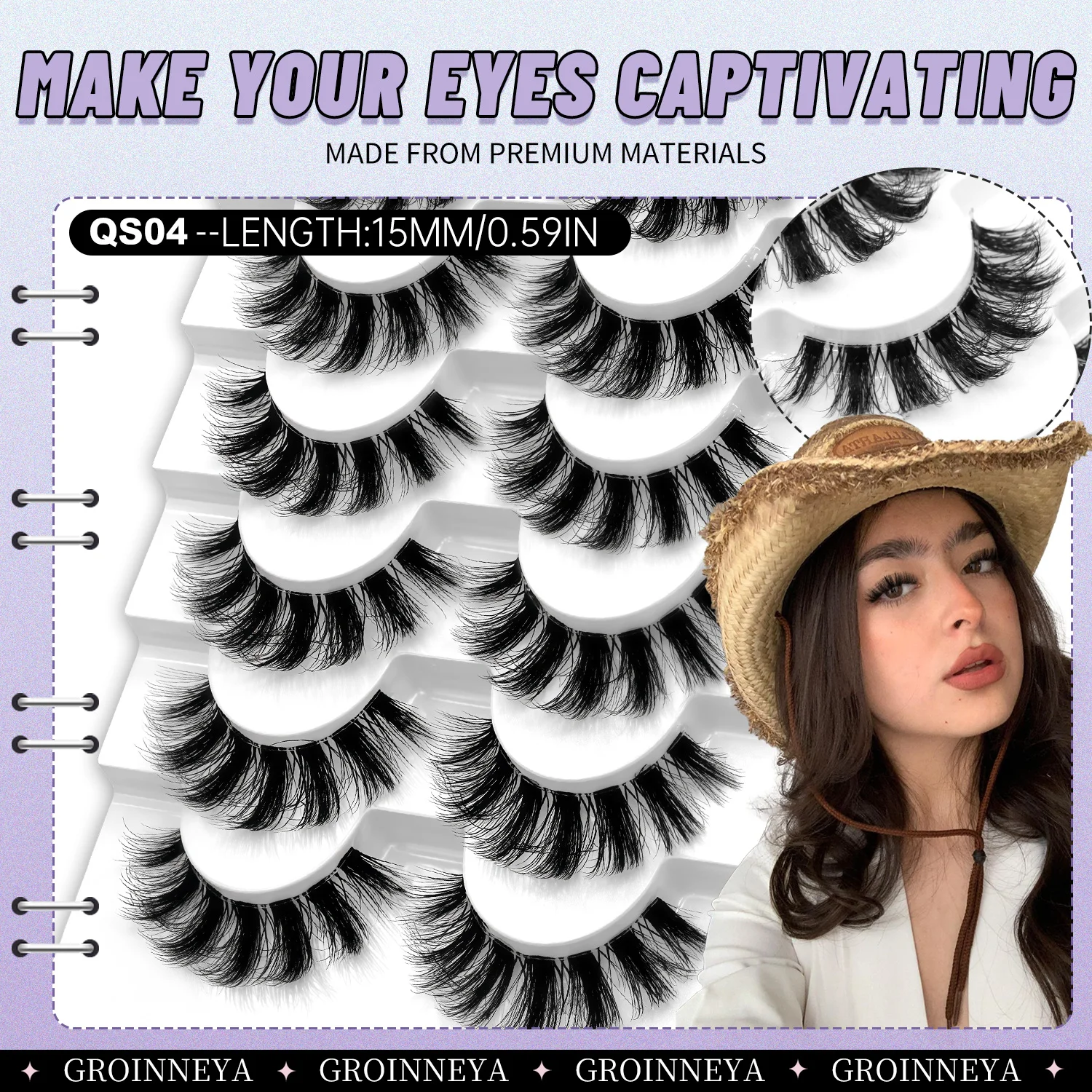 Lasvirey رقيق رموش سميكة 8D رقيق حجم القط رموش دراماتيكية كامل قطاع المنك جلدة واضح الفرقة الرموش الصناعية ماكياج #4