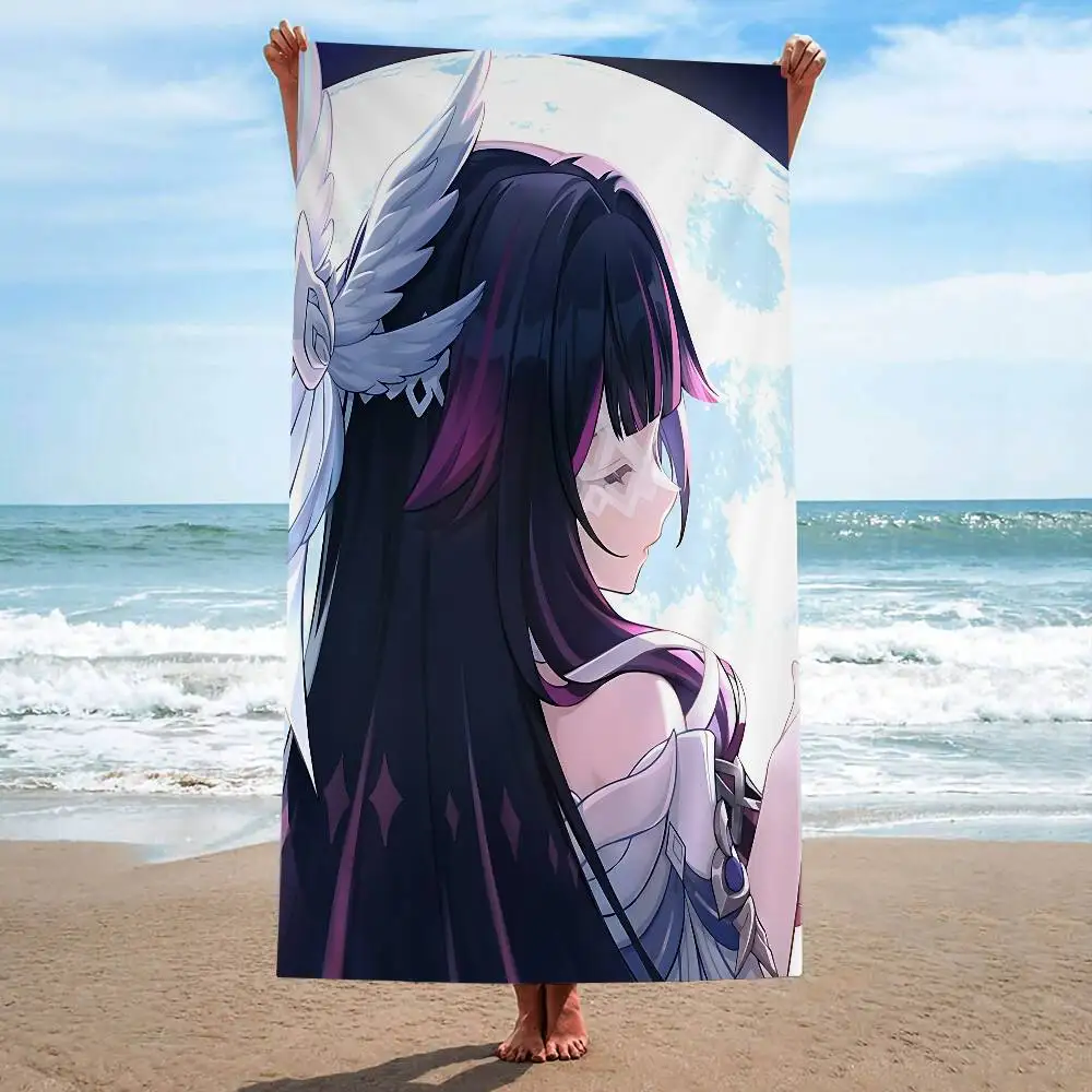 Genshin Impact Columbina Microfiber Blanket Quick Drying Beach Towels Oversized Printing Super Absorbent Pool Towel Blanket