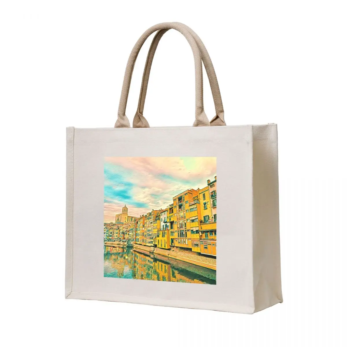 

Girona, Picture Art Tote Bag Canvas Fabric bag bags for women Custom bag