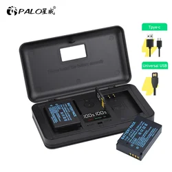 PALO LP-E12 LPE12 LP E12 Camera Battery + Multifunction Smart Charger for Canon M 100D Kiss X7 Rebel SL1 EOS M10 EOS M50 DSLR