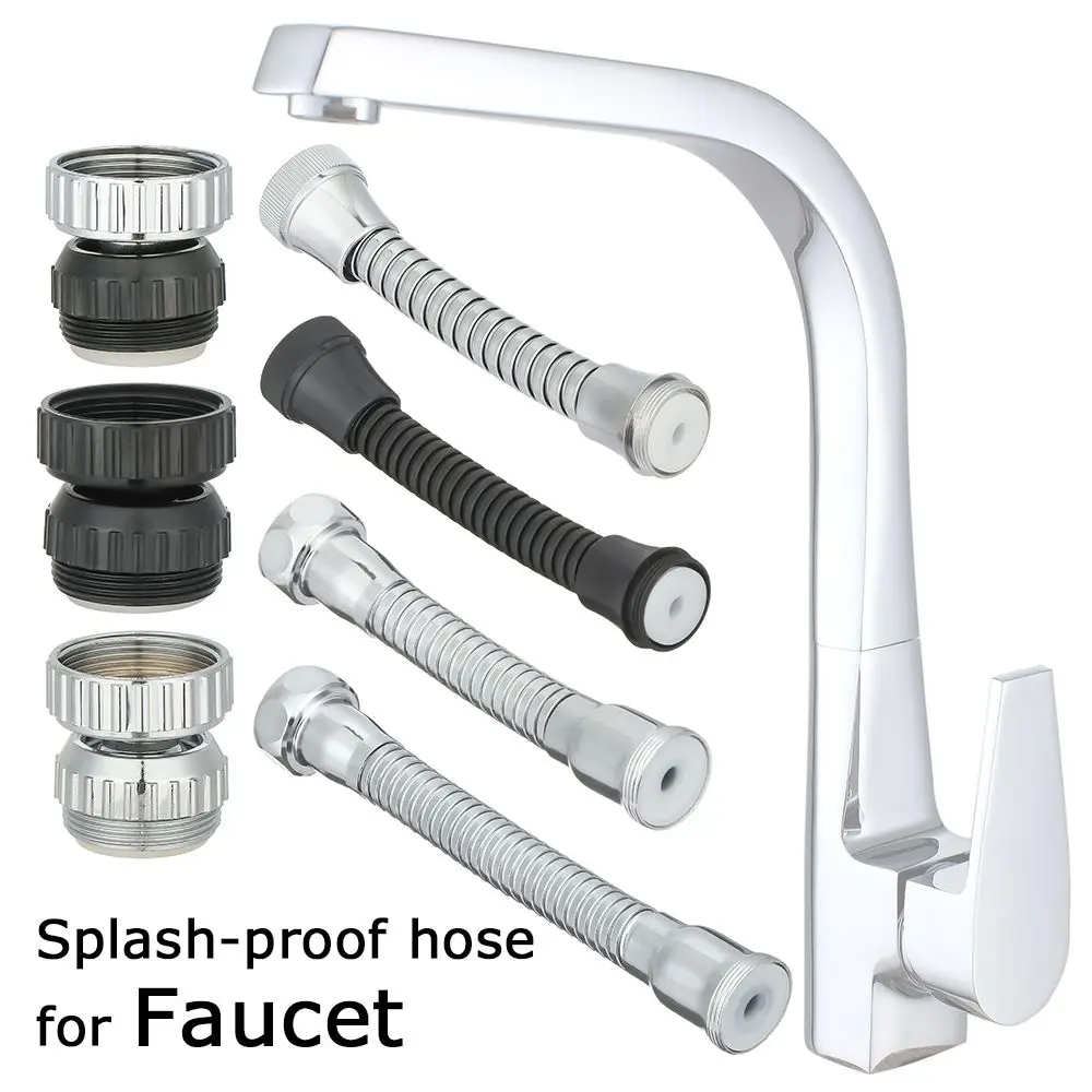 Steel Water Pipe Connection Adjustment Shower Tube Shower Hose Faucet Adapter Kitchen Tap Extension Hose Faucet Tube